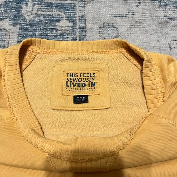 Aerie This Feels Seriously Lived In Mustard Sweatshirt - Picture 4 of 6